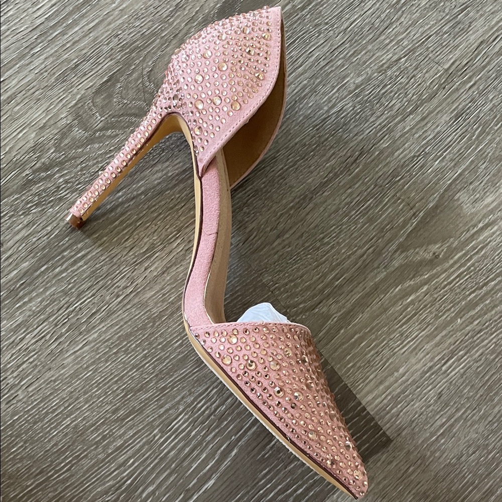 Liliana Pink Crystal-Embellished Pointed-Toe D'Orsay Flats - Picture 7 of 13